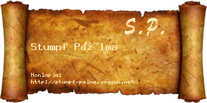 Stumpf Pálma névjegykártya